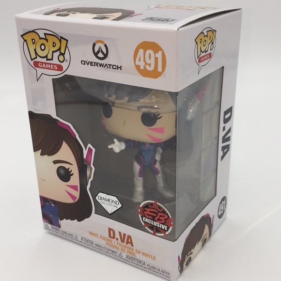 Overwatch D Va Eb Games Exclusive Funko Pop 491 Diamond Collection Figure - Picture 6 of 11